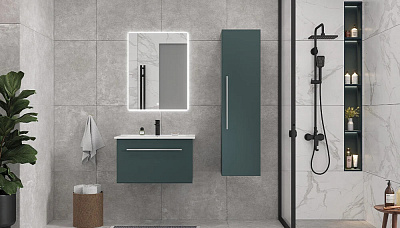 Тумба под раковину Posse 750-0-1 навесная верде Velvex tp POS OSK 751Y верде, дуб золотой (под раковину 234336)