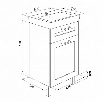 Тумба с раковиной IDDIS Sena SEN50W1i95K