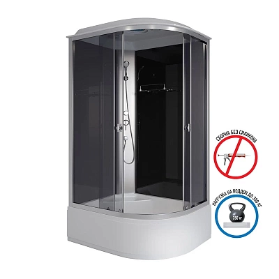Душевая кабина 120х90х215 Niagara Eco E120/90/40L/TN высокий поддон 40см стекло тонированное