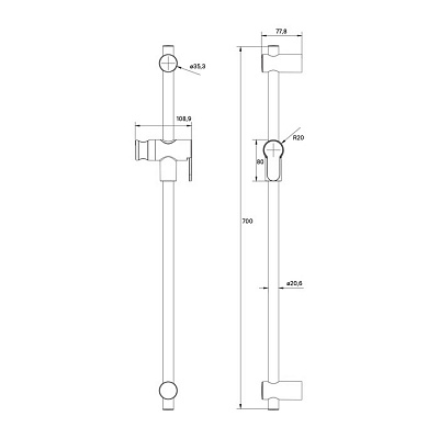 Душевой гарнитур Iddis OPH3F20i16 (лейка, стойка, шланг) графит