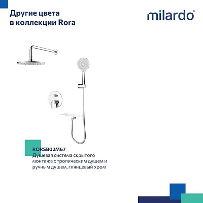 Душевая система с тропическим душем Milardo Rora RORBL02M67
