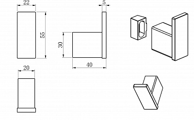 Крючок для ванной Wonzon & Woghand, хром ww-v2301-cr