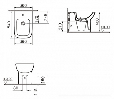 Биде напольное Vitra S20 5509B003-0288