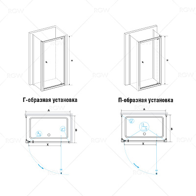 Душевой уголок RGW PA-43 (PA-05 + Z-12)
