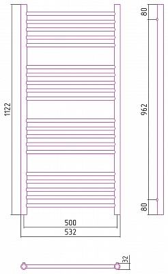 Полотенцесушитель комбинированный Сунержа Богема-ПРОФИ прямая 1200x500