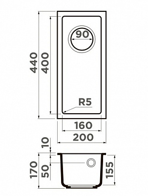 Мойка Artekey Bosen 20-U PL 4993227, платина