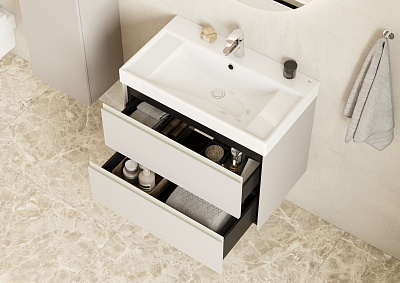 Тумба под раковину Roca Ona Ivory 800 слоновая кость, 2 ящика, ZRU9307862