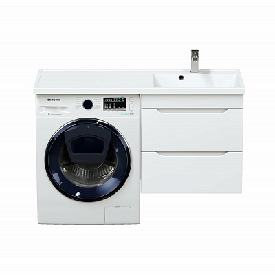 Тумба подвесная под стиральную машину 2 ящика MIRSANT Soho Quadro 60/1 УТ000095716