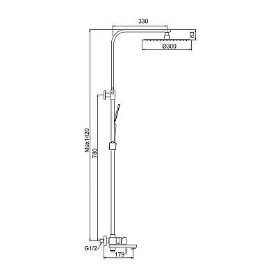 Душевая система нержавеющая сталь SUS304 сантин Frap F24802-1