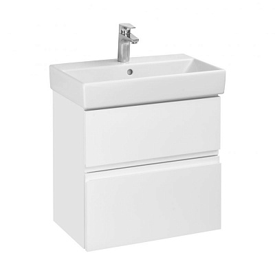 Тумба с раковиной Roca Oleta 60 белый глянец, 2 ящика, A857639806