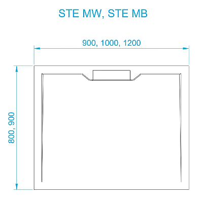 Душевой поддон прямоугольный RGW STE MB Черный мрамор  800x1000