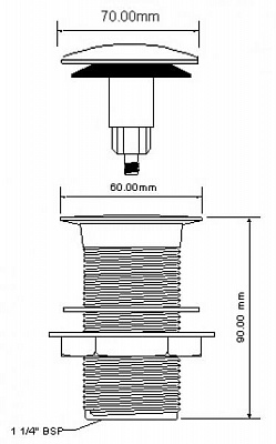 Слив кнопка CWU70-CB 1 1/4 70 мм хром
