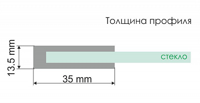 Berkel 48P02-110R Matt glassFixed Стекл.штора расп.двуств.прав1100(700+400)х1400   проф.серебро,матов.