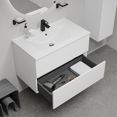 Тумба с раковиной (0138000i28) подвесная 80 см белая IDDIS Bild BIL80W0i95K