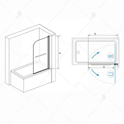 Шторка на ванну RGW SC-15