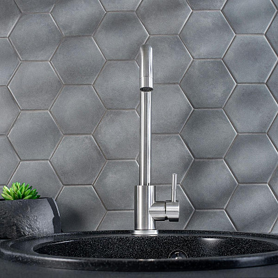 Смеситель для кухни SUS124-017F РМС Нержавеющая сталь