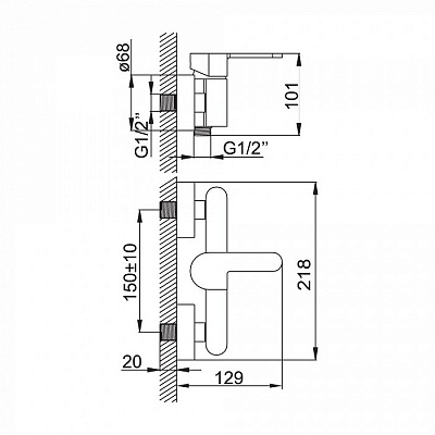 Смеситель для душа Iddis Renior RENSB00I03