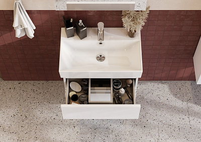 Тумба под раковину Roca Oleta 60 белый глянец, 2 ящика, A857639806