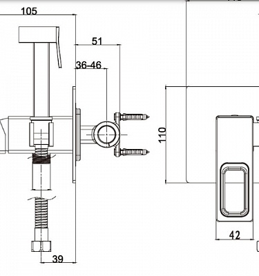 Смеситель с гигиеническим душем Gappo G7217-8 латунь