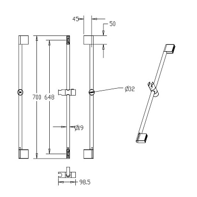 Стойка для душа Milardo 080 0807000M17