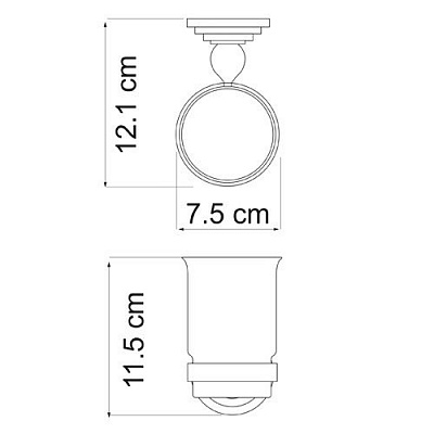 Подстаканник стеклянный WasserKRAFT Ammer K-7028