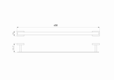 Вешалка для полотенец Wonzon & Woghand flat, хром ww-9712-45cm