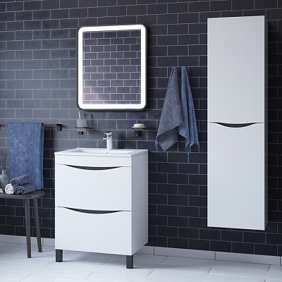 Тумба с умывальником, напольная, 60 см, белая, IDDIS Cloud CLO60WFi95K