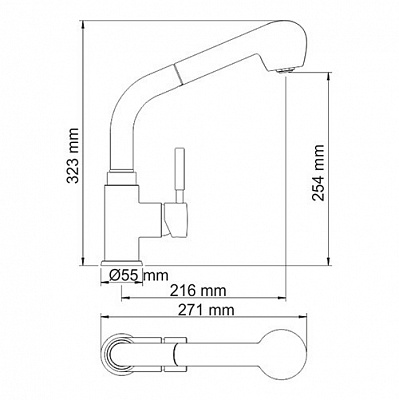 Смеситель для кухни с выдвижной лейкой WasserKRAFT Wern 4266