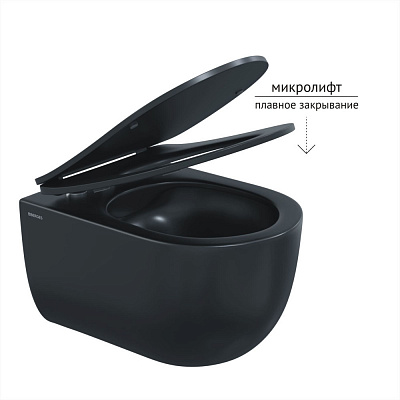 Унитаз подвесной Berges Ventas Black Rimless 082136