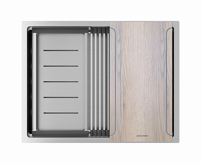 Мойка 580х450мм Paulmark NEXT-MULTI SINK 58 UNI PM785845-BS брашированная нержавеющая сталь