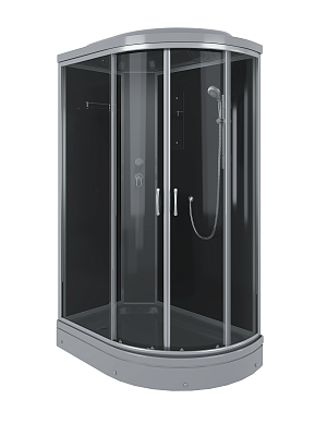 Душевая кабина угловая 120х80х215 ERLIT ER3512PL-C2-RUS_GRAY низкий поддон
