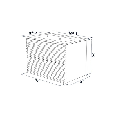 Тумба с раковиной (0138000i28) подвесная 80 см белая IDDIS Bild BIL80W0i95K