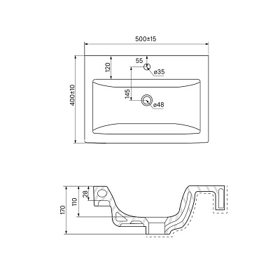 Тумба с раковиной, напольная Iddis Custo NCU50W0i95K 50 см, белая