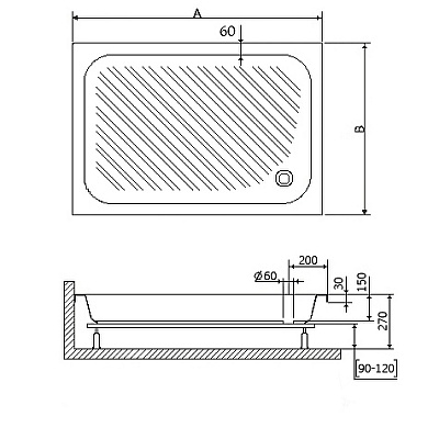 Душевой поддон акриловый RGW Acrylic B/CL-S 80x100 16180280-51