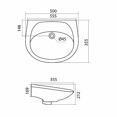 Раковина Santek Бриз 50 без отверстия под смеситель 1WH110448