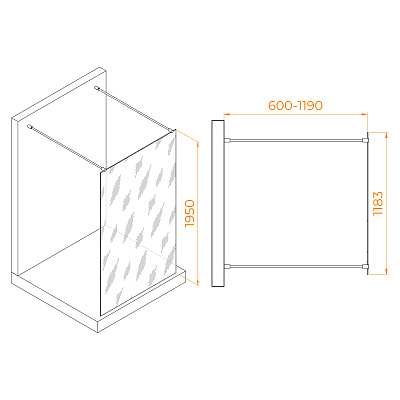 Душевая перегородка RGW WA-016W 1200
