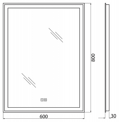 Зеркало BelBagno SPC-GRT-600-800-LED-TCH-WARM с подогревом