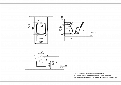 Комплект инсталляции с подвесным унитазом VitrA Zentrum Square 9875B003-7201