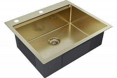 Мойка нержавеющая сталь KRONER-PRO 59, PM705951-BG, брашированное золото, 590х510мм, Paulmark