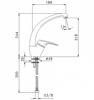 Смеситель для кухни Longran Impact G08910-11 Cayenne