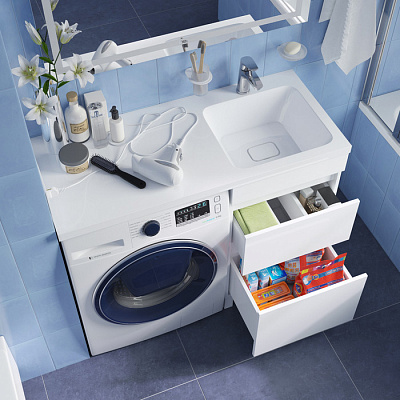 Тумба с раковиной для стиральной машины IDDIS Optima Home 110 см OPH11RBi95K