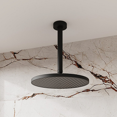 Душевая насадка верхняя круглая, черная матовая, Iddis Esper, ESP25BRi64