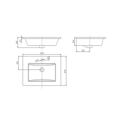 Раковина Aquaton Quadro 60(SL) 1AX170WBXX000