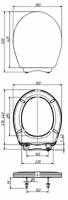 Крышка для унитаза салатовая универсальная ORIO К-04