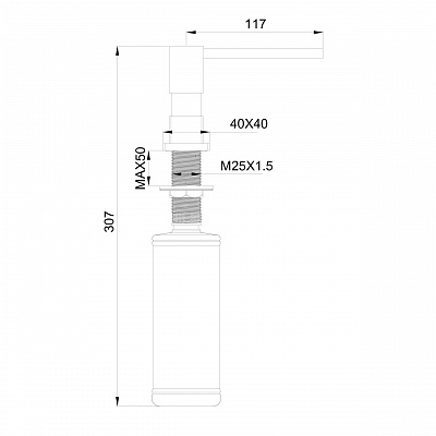 Дозатор мыла Wonzon & Woghand, брашированный никель ww-88sd01-bn