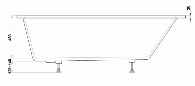 Ванна из литьевого мрамора BAS Марбея 180х80 см  ВА00037