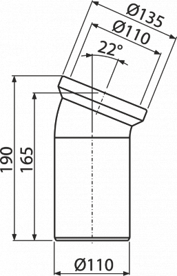 Колено для унитаза 22° AlcaPlast A90-22