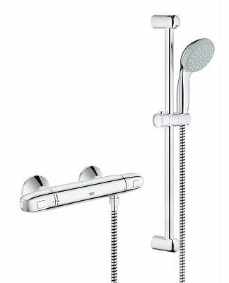 Термостат для душа с душевым гарнитуром Grohe Grohtherm 1000 New, душевая штанга 600 мм