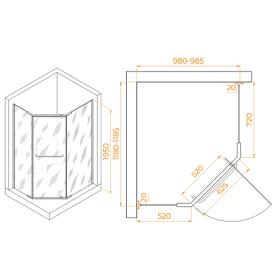 Душевой уголок RGW Passage 120x100 см PA-091B 35089102-14