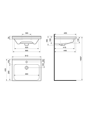Раковина мебельная Santek Миранда 60 1WH302421